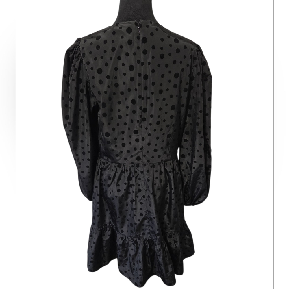 Express Black Polka Dot Dress With Back Zip Closure Large - Picture 2 of 7